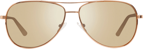 Relay aviator sunglasses in rose gold frames with brown polarized lenses and metal temples
