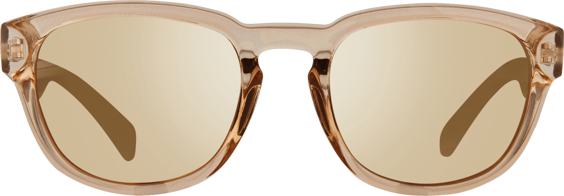 A pair of black polarized sunglasses with a keyhole bridge and non-slip nose pads.