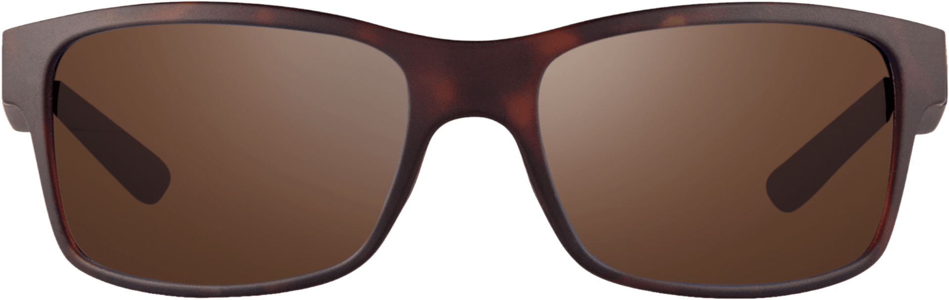 A pair of sunglasses with a tortoise frame and brown polarized lenses.