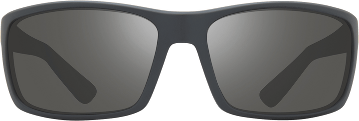 Rebel sunglasses with dark gray frame and gray mirrored lenses