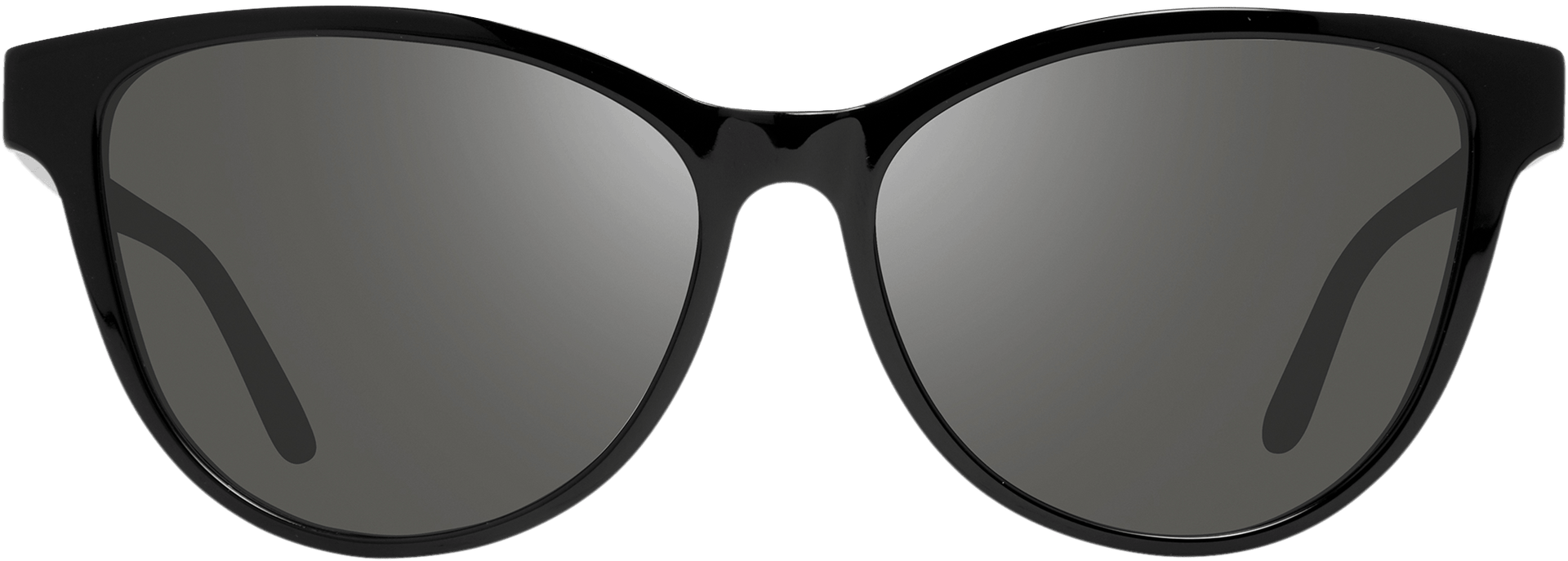 A pair of rose-colored cat-eye sunglasses with polarized lenses.