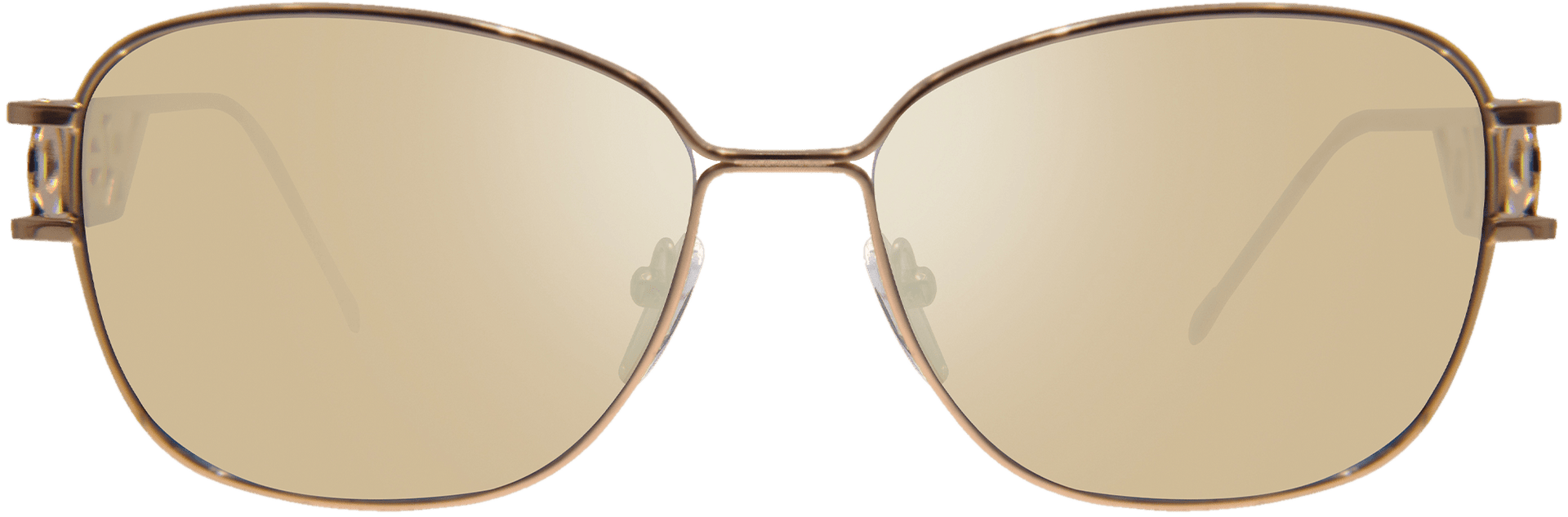A pair of gold-colored Revo Black collection sunglasses with NASA-based lens technology for sharper, glare-free vision, crafted from premium titanium and stainless steel.
