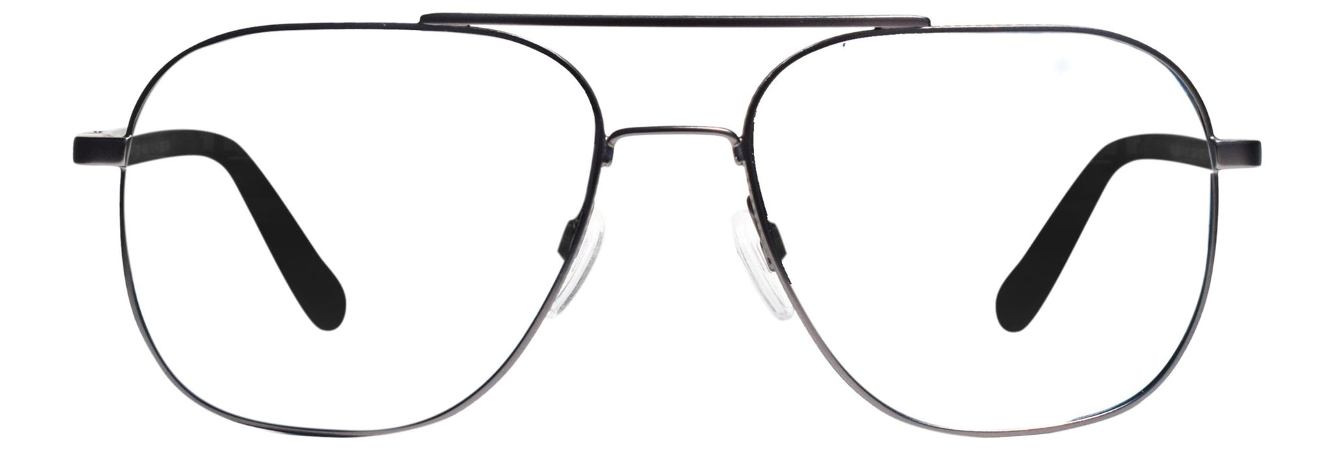 A pair of metal full-frame optical glasses.
