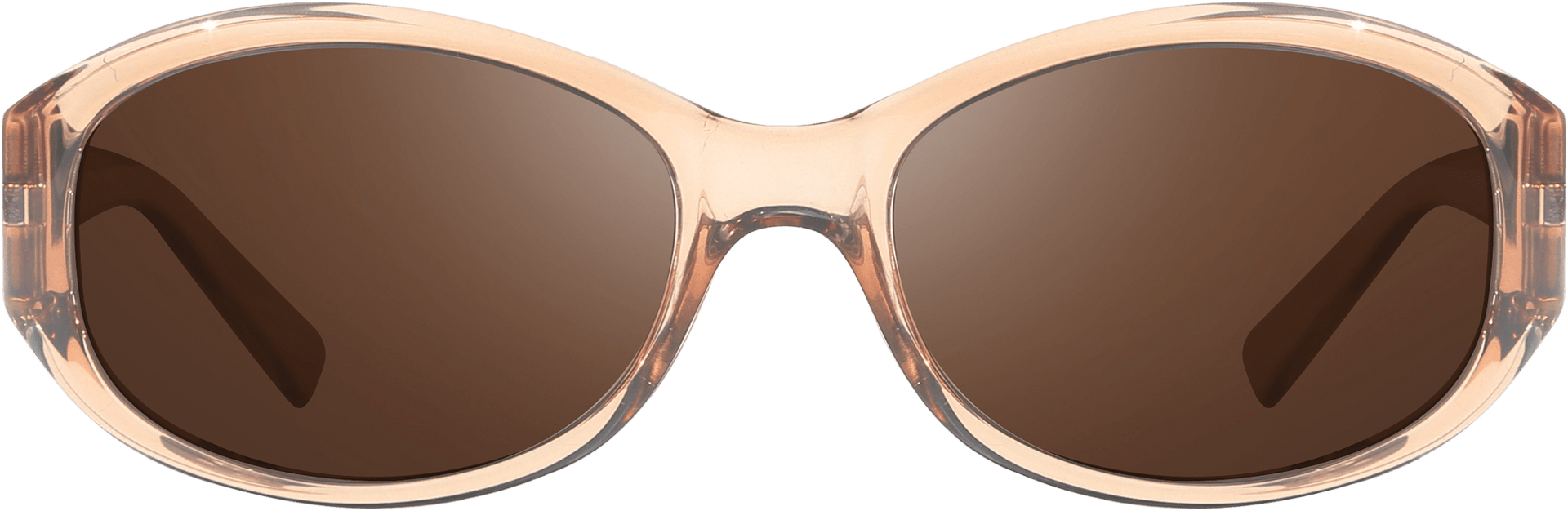 A pair of sunglasses with a brown frame and brown polarized lenses.