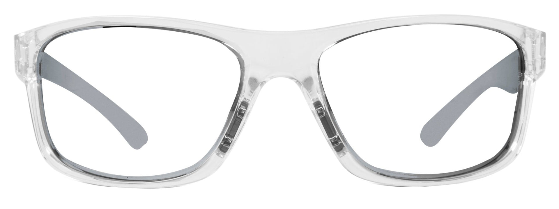 Sport wrap mens prescription sunglasses with clear frames