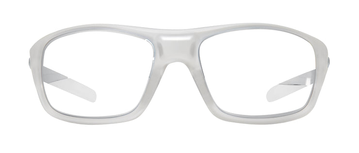 Sport wrap polarized mens prescription sunglasses with clear frames