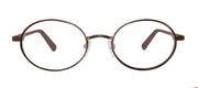 Round prescription sunglasses with snake detail and bronze frames