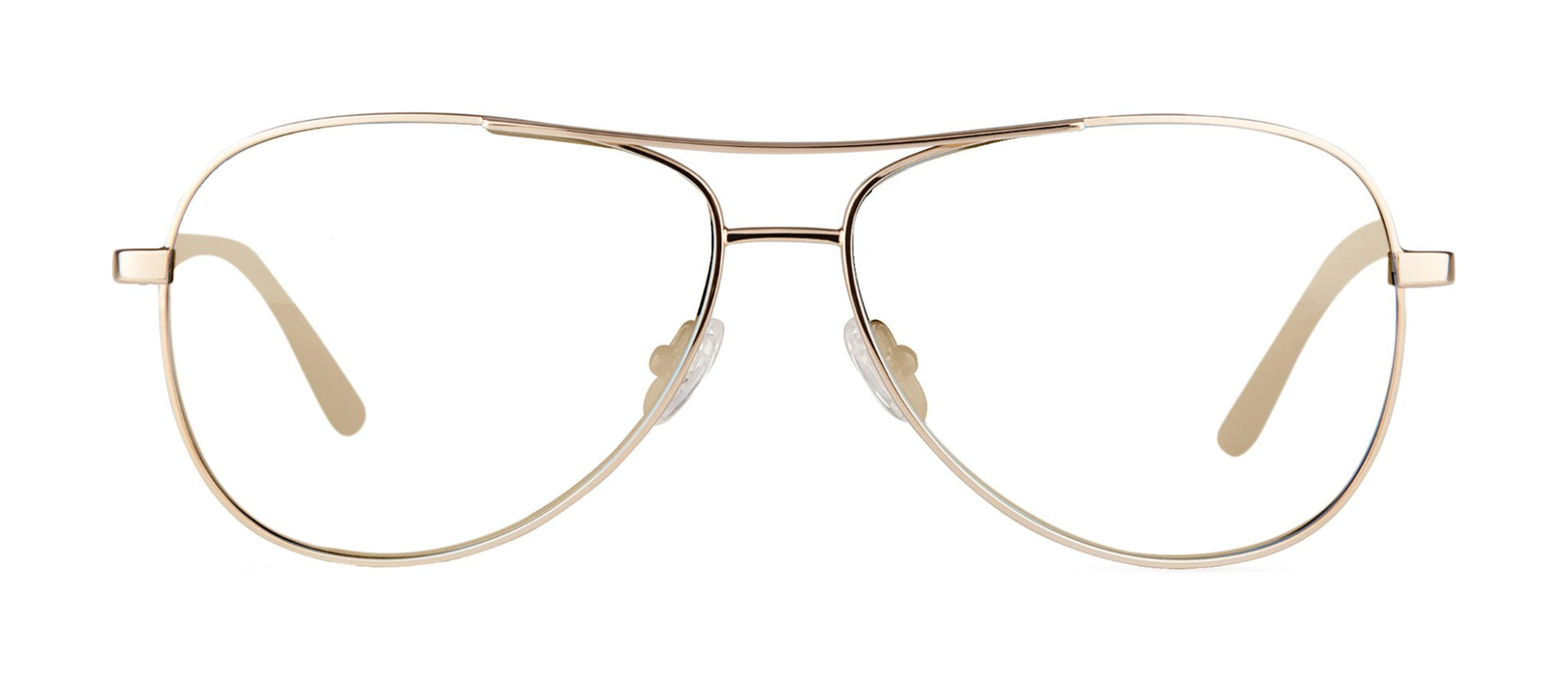 Women's aviator prescription sunglasses with gold modern frames