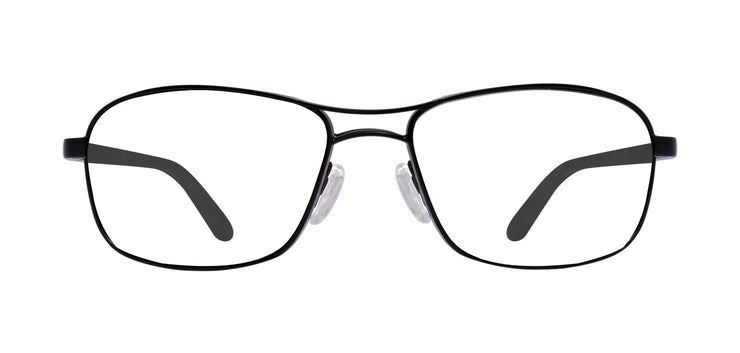 Prescription sunglasses with black metal rectangle frames