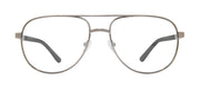 Aviator mens prescription sunglasses with brown metal frames
