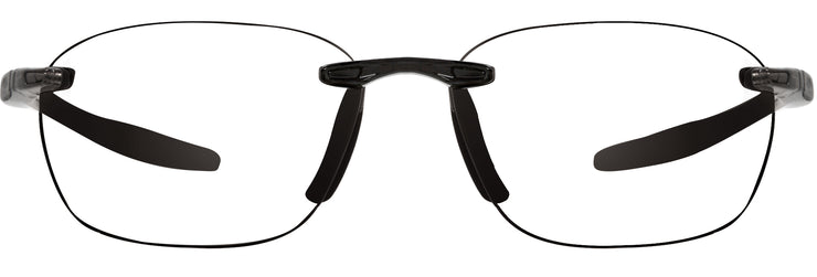 Folding rimless prescription sunglasses with black frame