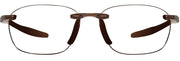 Folding rimless prescription sunglasses with clear brown frame