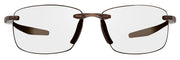 Rimless prescription sunglasses with clear brown frame