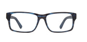 Rectangle polarized mens prescription sunglasses with blue frame