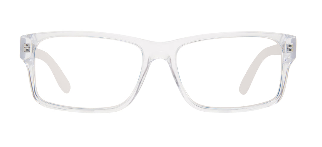 Rectangle polarized mens prescription sunglasses with clear frame