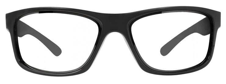 Sport wrap mens prescription sunglasses with black frames