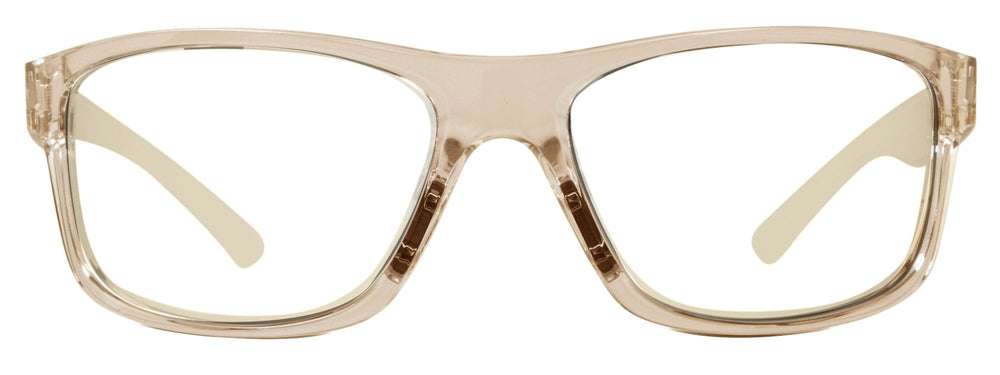 Sport wrap mens prescription sunglasses with clear frames