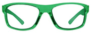 Sport wrap mens prescription sunglasses with clear green frames