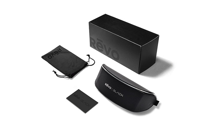 Polarized sunglasses packaging including box, pouch, and glasses case