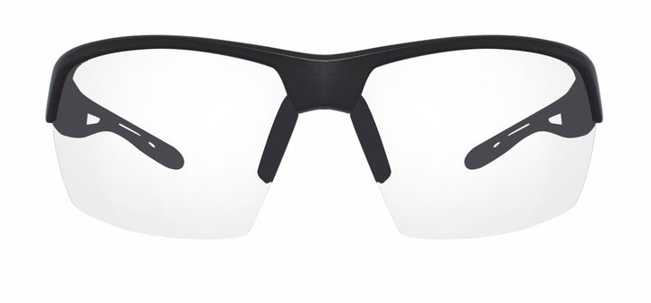 Polarized prescription cycling sunglasses with black frame