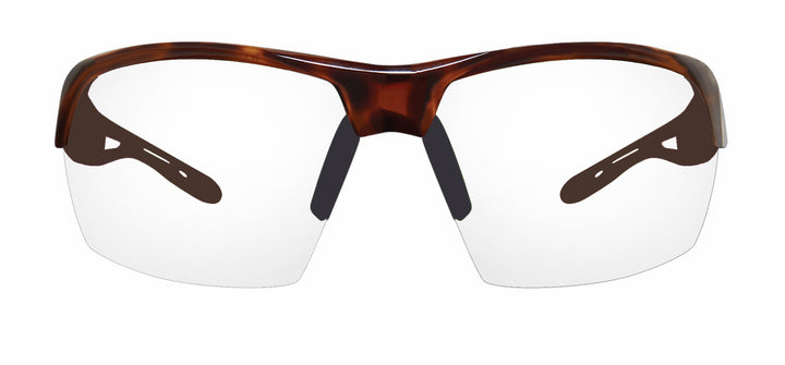 Polarized prescription cycling sunglasses with tortoise frame