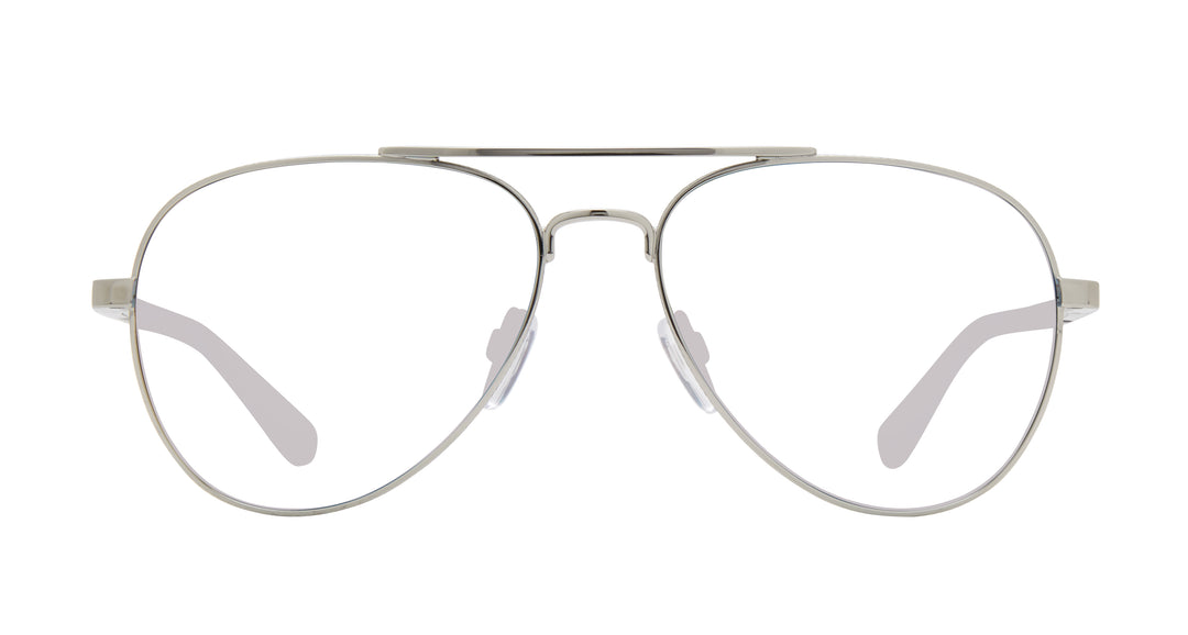 Aviator prescription sunglasses with chrome frames