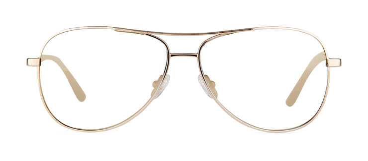 Women's aviator prescription sunglasses with gold modern frames