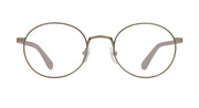 Retro round polarized prescription sunglasses with brown frame