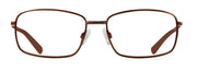 Metal wrap around prescription sunglasses with brown frames