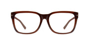 Polarized rectangle prescription sunglasses with brown frame
