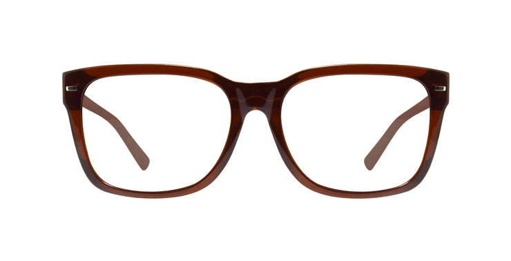 Polarized rectangle prescription sunglasses with brown frame
