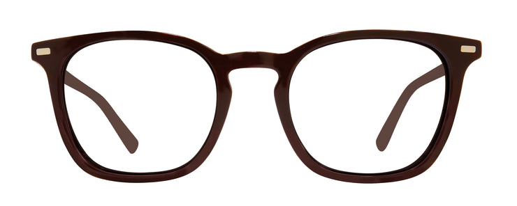 Polarized vintage keyhole square glass prescription sunglasses with brown frames